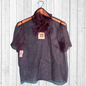 Anne Klein - Sheer Purple Blouse